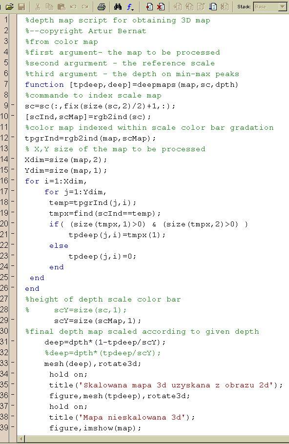 Wykład z Algorytmów Przetwarzania Danych, kier: IZK, spec:tm, strona numer:2 Algorytm rozwiązania zadania1: Indeksacja kolorów paska skali głębokości \/ Indeksacja mapy 3D z użyciem listy indeksów