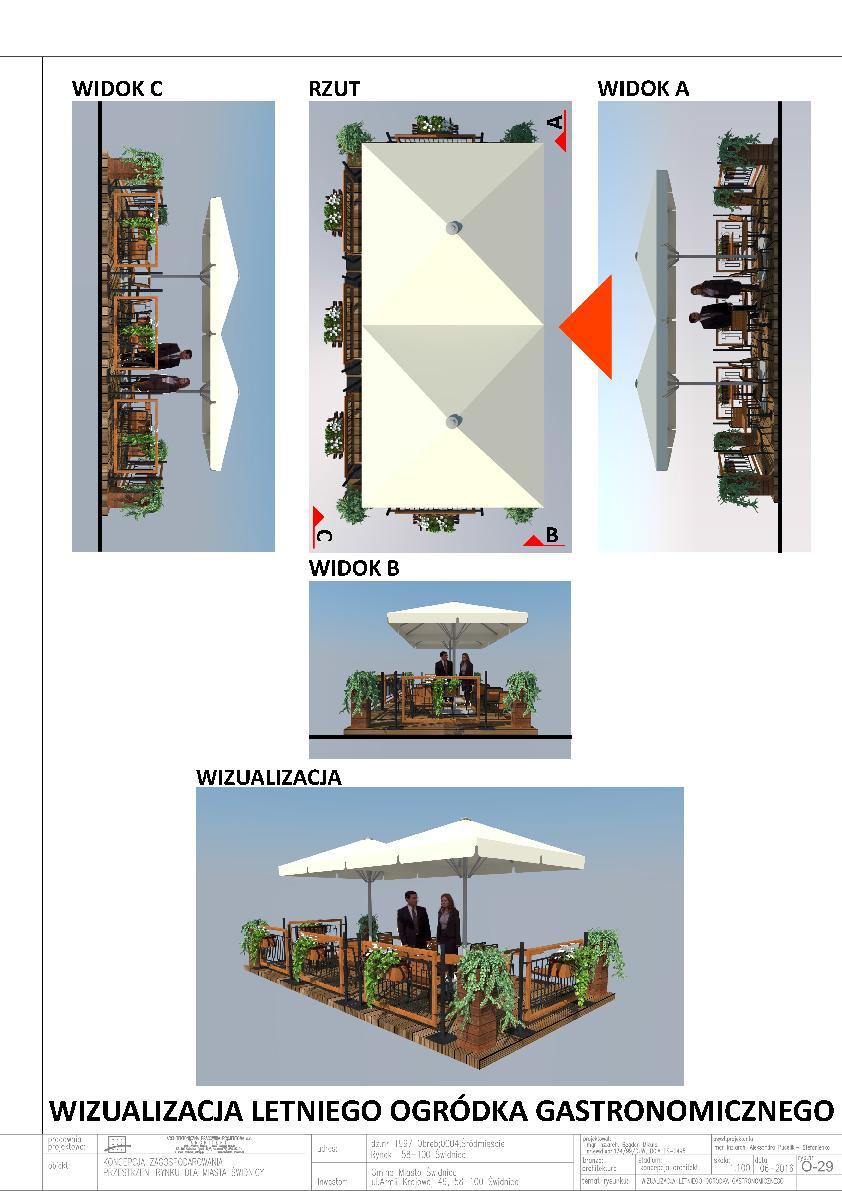 nr 16 Wizualizacja letniego ogródka gastronomicznego -