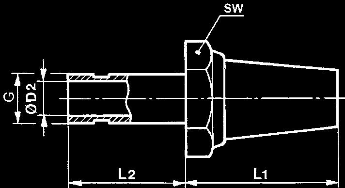 ] [kg] Ø 4 72 360 5 0,004 8240040000 Ø 6-900 5 0,01 8240060000 Ø 8 75 2100 5 0,019 8240080000 D100_063 Przyłącze G Ø D2 L1