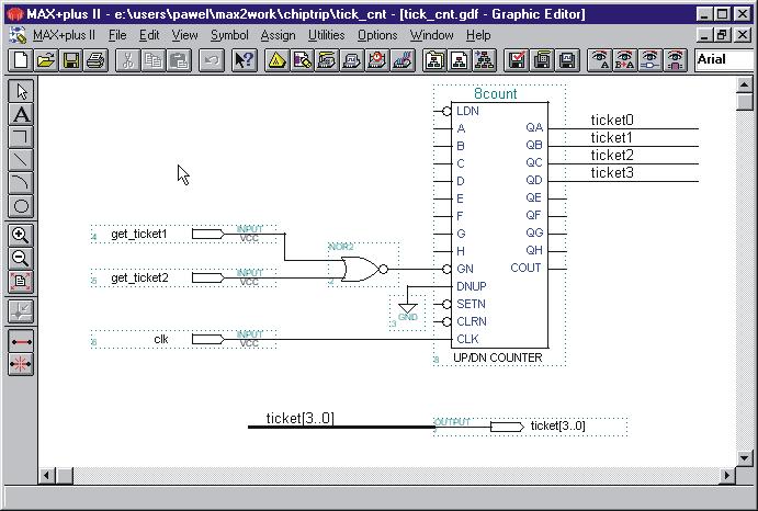 Edtor graficzn IN CLK CK IN LB[7..] STOP] OUT CLOK L[3..] OUT OUT LOAD START LOAD LOAD LOAD CLK DA[3..] LOAD STOP DB[3..] RB[7..] LD[7.