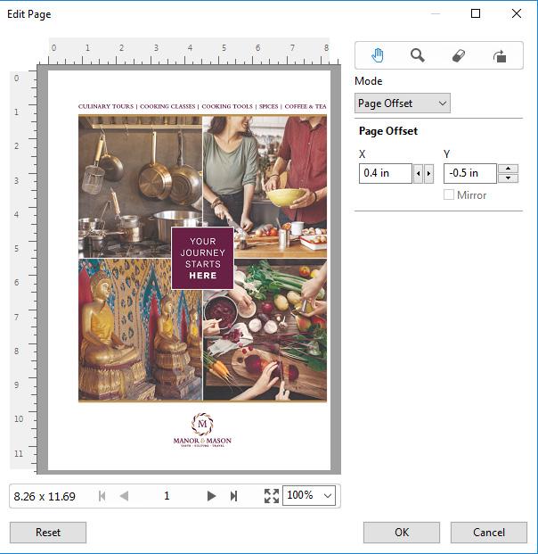 W przypadku wstawiania plików PDF program JobMaster automatycznie wykrywa zeskanowane strony w dokumencie i wyświetla je w oknie Podgląd i edycja w celu oczyszczenia.