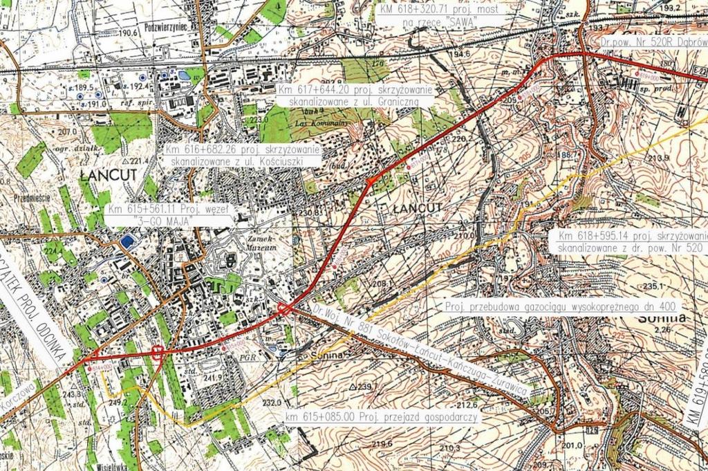 OBWODNICA ŁAŃCUTA W CIĄGU DK 94 Zadanie na etapie przetargu na realizację w systemie projektuj i buduj.