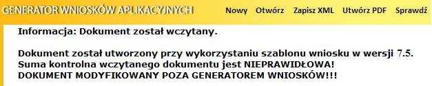 posiada mechanizm konwersji (aktualizacji) wniosków utworzonych w wersji 7.5. Rozwiązanie pozwala na kontynuowanie edycji w GWA 8.6 wniosku utworzonego w wersji 7.5. Sposób obsługi wniosków w GWA prezentuje poniższy schemat: wnioski: 3.