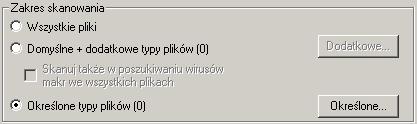 Dodawanie, określanie i wykluczanie skanowanych elementów Określanie typów plików zdefiniowanych przez użytkownika Utwórz listę rozszerzeń plików określonych przez użytkownika, które mają być