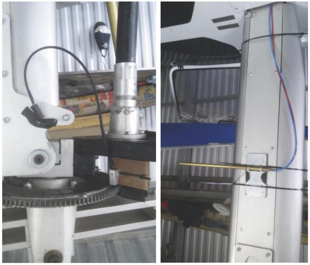 WPłYW GeoMetrII ProfILu LotNICzeGo łopaty WIrNIka GłóWNeGo... 65 rys. 5. Czujnik obrotów wirnika i rurka Pitota [aut., 2015] Ponadto rejestrator posiada system nawigacji satelitarnej GPS.