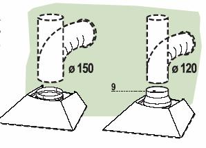 średnicy 120 150 mm (wybór należy do instalatora).