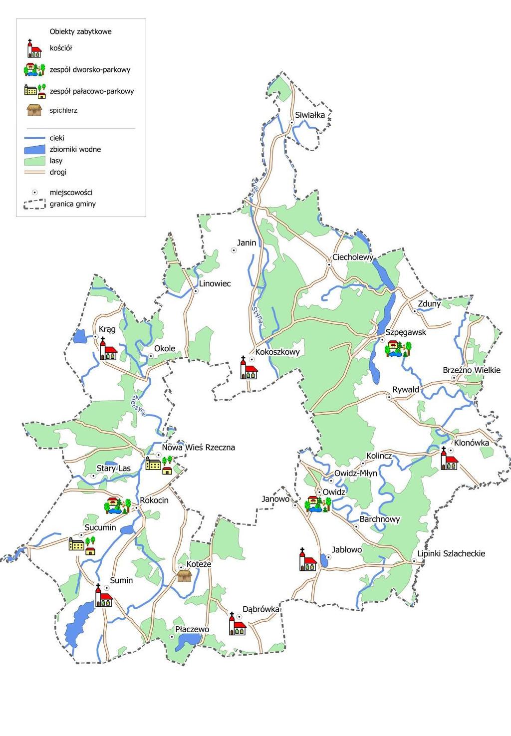 Mapa nr 3 Zabytki nieruchome wpisane do rejestru zabytków