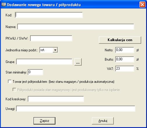 j w dowolnym momencie wydrukować raport stanów minimalnych dla towarów, dla których ten stan został określony (patrz rozdział 12.4).