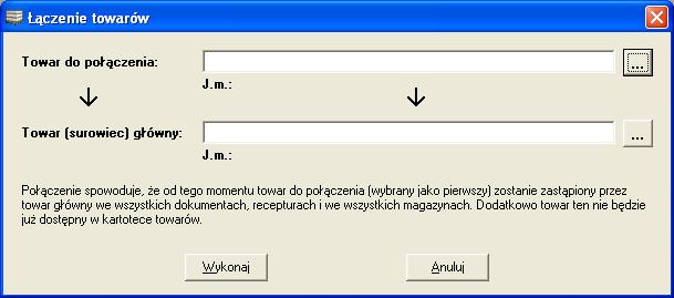 Podczas wykonywania tej operacji należy zachować szczególną ostrożność i upewnić się czy wybraliśmy prawidłowe towary.