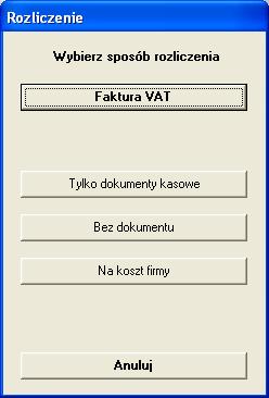 Rys. 38. Wybór sposobu rozliczenia imprezy.