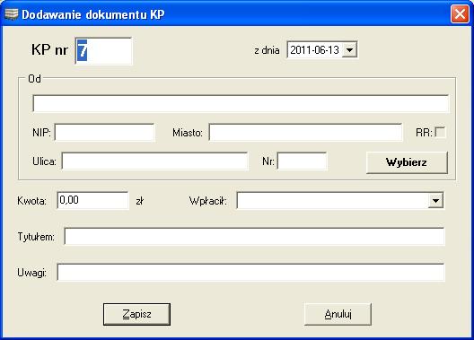 j zapisanie wprowadzonych danych, co spowoduje utworzenie nowego dokumentu KP w kartotece. Rys. 51. Wystawianie dokumentu KP. 11.3.2. Edycja dokumentu KP.