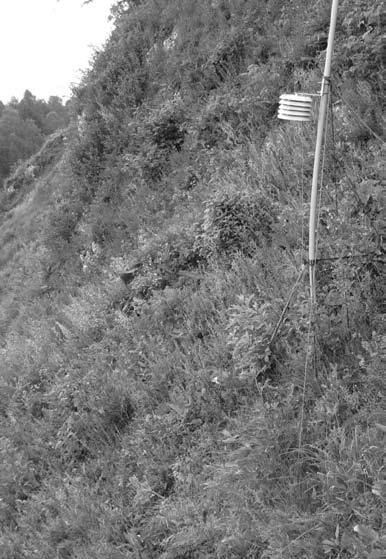 Data loggers location in slop S (on left) at Grodzisko and slop NE (on right) at Czyżówki Piśmiennictwo Brzeźniak E. 1974.