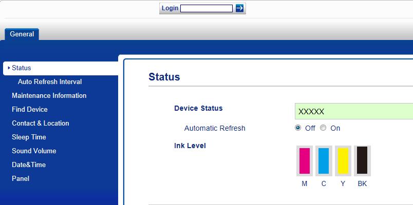 Funkcje zabezpieczeń c Wprowadź hasło w polu Login. (Jest to hasło wymagane do zalogowania się na stronę WWW urządzenia, a nie hasło administratora dla funkcji Secure Function Lock (Blokada funkcji)).