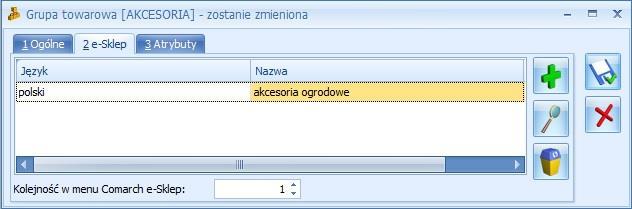 będące w Grupie Głównej wraz z podgrupami. Jeśli zostanie wybrana inna grupa, wówczas do sklepu będą przesyłane grupy, będące jej podgrupami wraz z kolejnymi poziomami.