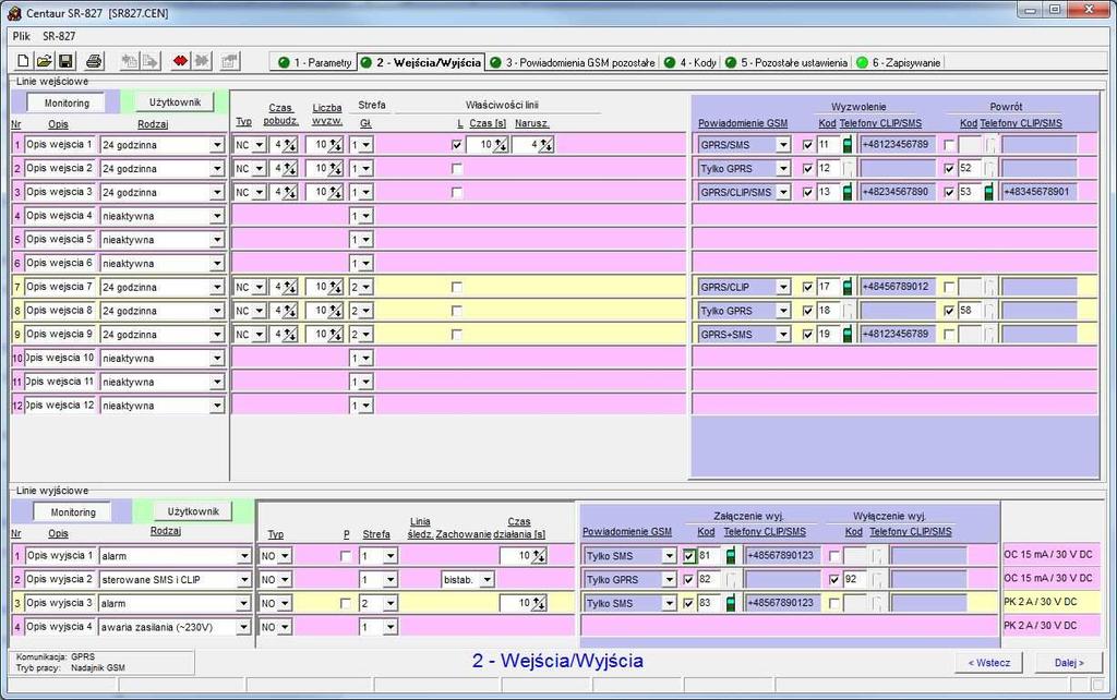 6. Medium GPRS lub CLIP/SMS tryb NADAJNIK 6.1.