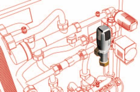 MONTA Nastawa termostatycznego zaworu TTV (opcja) Termostatyczny zawór typu TTV - mostek cyrkulacyjny Pion nastawienie temperatury w pionie: àdanà nastaw (1-5) uzyskujemy poprzez odpowiednie