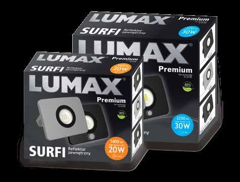 Naświetlacze LED SURFI Lumax Surfi to seria naświetlaczy LED wyróżniających się nowoczesnym i niespotykanym designem.