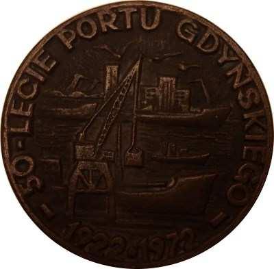 Odlewy w brązie wykonała odlewnia Zarządu Portu Gdynia, 96 x 100 mm 50 lecie Portu
