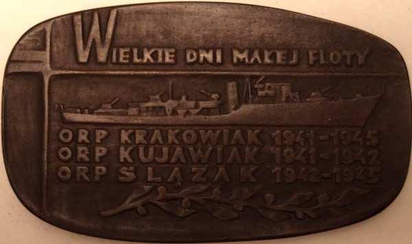 Odlewy w brązie, cynku, 55 x 86 mm Wielkie Dni Małej Floty.