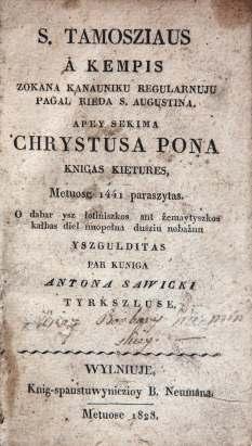 Tyrkszluse. Wilniuje: knig-spaustuwyniczioy B. Neumana, 1828. [4], IV, 318, [10] p. Originalus viršelis. 360 Eur Poeto, vertėjo, įvairiose Žemaitijos parapijose klebonavusio kun. A.