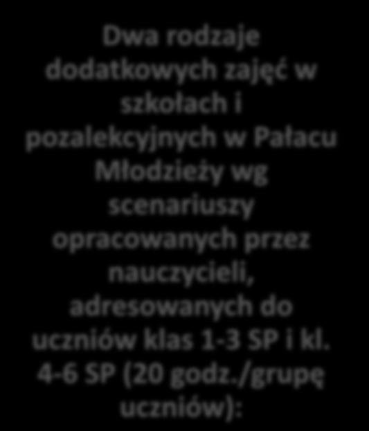 Działania w ramach projektu: 9/14 Dwa rodzaje dodatkowych zajęć w