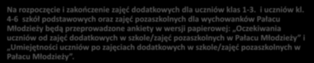 i zakończenie zajęć dodatkowych dla uczniów klas 1-3. i uczniów kl.