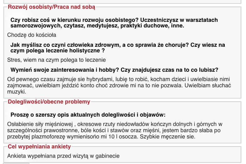 Wywiad z pacjentem cz. X-XIII 10.