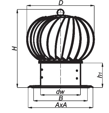 TURBOWENT - obrotowa asada komiowa Ø150 Ø350