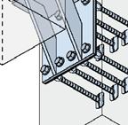Rysunek jedno- i dwustronnego połączenia dźwigarów stalowych ze słupami lub ścianami.