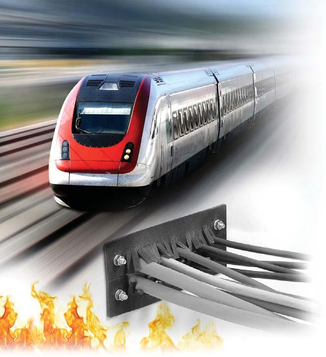 9 Przepusty kablowe do stosowania w przemyśle kolejowym Odporność na ogień barier ogniowych zgodna z normą EN 45545-3 Europejska norma kolejowa dla