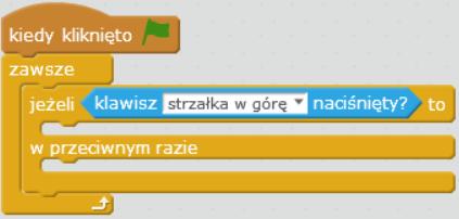 Warunek sprawdzający odległość od przeszkody oraz warunek sprawdzający krawędź lub czarną linię. Sterowanie diodami LED.