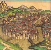 Interesujący obraz zachodniej części Karpat znalazł się na pierwszej mapie z nazwą Polski w tytule Tabula Moderna Polonie, Ungarie, Boemie, Germanie, Russie, Lithuanie wydanej w 1507 r. w skali ok.