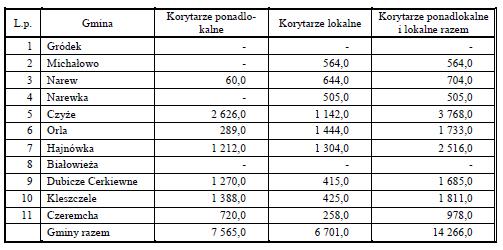 Krajową i regionalną sieć uzupełniają korytarze ponadlokalne i lokalne.