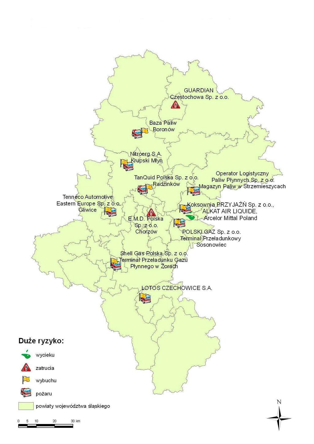 TRANSPORT SUBSTANCJI NIEBEZPIECZNYCH Poważne zagrożenie w Gminie stanowi transport substancji niebezpiecznych w ruchu