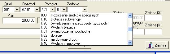 Edycja Planów finansowych zawęŝonych do grup paragrafów jest często spotykana w początkowych lub roboczych wersjach budŝetu.