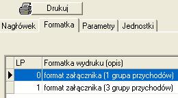 Formatka z poziomu klasyfikacji wybrać dział, rodział, paragraf e) klikając na nagłówek moŝemy wpisać tekst nagłówka f) aby uzyskać wydruk klikamy Drukuj 3.