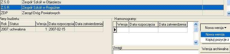 Następnie postępujemy wg. Schematu: 1. Klikamy zakładkę Planowanie a następnie przycisk Harmonogram jednostki 2.