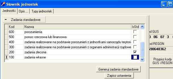 Zespół Szkół posiada tylko środki własne wtedy zakładamy tylko zadania własne (stawiamy haczyk przy zadaniach własnych) i