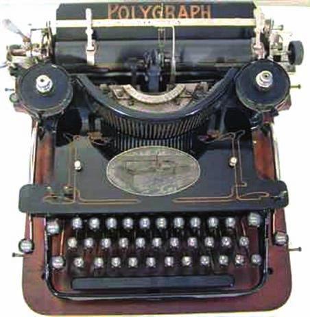 słowa polygraphic, po 3 znaczenia słów polygrapher i polygraphy, z których większość związana jest z technikami druku. Ryc. 1. Amerykańska maszyna do pisania Polygraph.