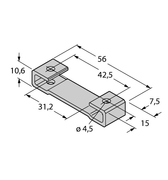 M1-Q25L 6901045 Uchwyt montażowy dla czujnika przemieszczenia liniowego Q25L; aluminium; 2 szt.