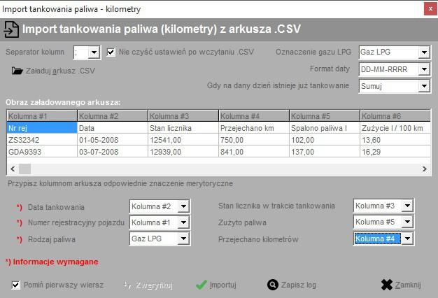 Po zweryfikowaniu arkusza klikamy przycisk Rozpocznij import, który zapisze informacje z arkusza do tabeli kosztów.