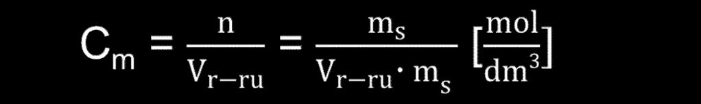 M s C m stężenie molowe