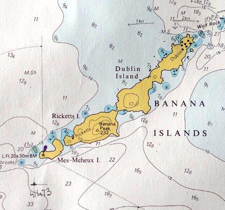drogi od stolicy kraju, Freetown. x x x x x Banana Islands Crown Copyright 2003 Admiralty charts and publications nr.