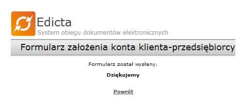 12 Komunikat wysłania formularza założenia konta Po założeniu konta na portalu obsługi interesanta powiatu włodawskiego można się zalogować do portalu i korzystać z pełni funkcjonalności oferowanych