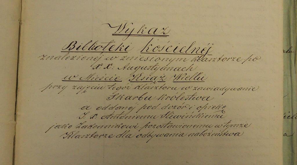 (3) SPIS Z ROKU 1864 Źródło: APR, Izba Skarbowa Kielecka, Sukcesje, sygn. 7618: Akt zajęcia zniesionego klasztoru po ks.