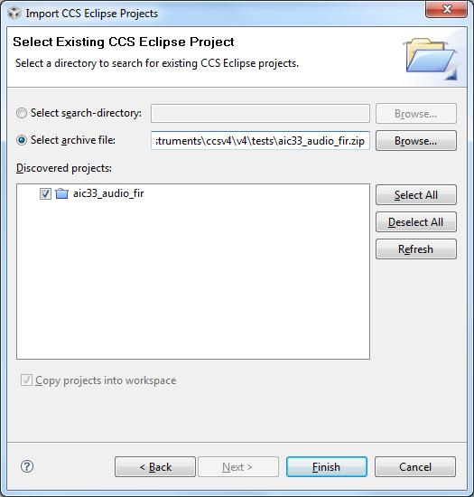 Importowanie projektu Z menu File wybierz Import. Z listy CCS wybierz Existing CCS/CCE Eclipse Project i wciśniej Next.