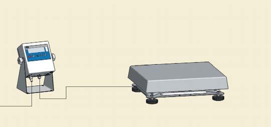 Miernik wagowy PUE C/31H/EX połączony jest kablem długości ~3m z czujnikiem siły, zabudowanym w stalowej, malowanej platformie.