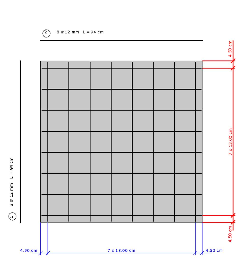 Wymiarowanie zbrojenia POTRZEBNE ZBROJENIE DLA SCHEMATU NR 1 A y = 0.36 cm 2 /mb A x = 0.00 cm 2 /mb Minimalne zbrojenie konstrukcyjne dla fundamentu wynosi: A k =8.