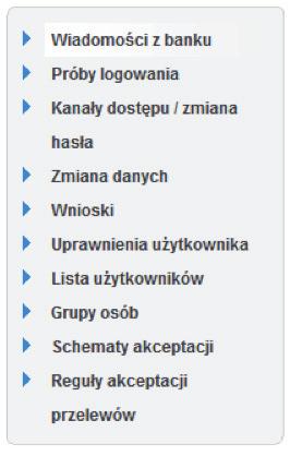 Ustawienia Wszelkie wiadomości z banku, informacje o złożonych wnioskach i posiadanych uprawnieniach oraz możliwości personalizacji zostały umieszczone na stronie Ustawienia.