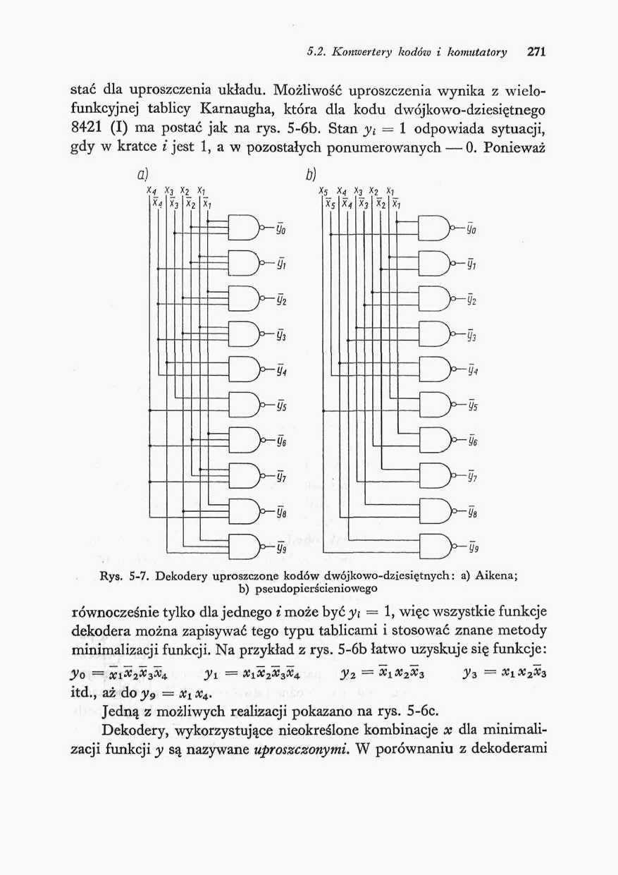 5.2. Konwertery kodóia i komutatory 27 stać dla uproszczenia układu.